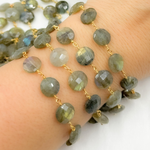 Load image into Gallery viewer, Labradorite Coin Shape Gold Plated 925 Sterling Silver Wire Chains