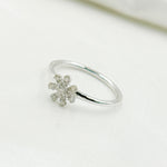 Load image into Gallery viewer, 14K Solid Gold Diamond Flower Ring.