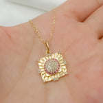 Load image into Gallery viewer, KG191. 14K Solid Gold Diamond and Ruby Square Charm