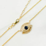 Load image into Gallery viewer, NFH71188BS. 14k Solid Gold Blue Sapphire and Diamond Eye Necklace