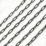 Load image into Gallery viewer, X30BR. Black Rhodium Matt Sterling Silver Flat Paperclip Chain