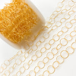 Load image into Gallery viewer, Buy Gold Plated Sterling Silver Hammered Round Link Chain