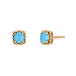 Load image into Gallery viewer, EFZ53549TQ. 14K Solid Yellow Gold Turquoise Square Stud Earring