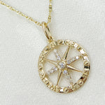Load image into Gallery viewer, PN417374. 14k Solid Gold Diamond North Star Charm