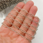 Load image into Gallery viewer, Sterling Silver Flat Paperclip Chain