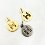 Load image into Gallery viewer, DC068. Diamond Sterling Silver Letter "H" Round Charm
