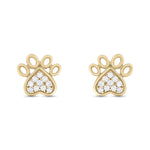 Load image into Gallery viewer, EFA54277. 14K Solid Gold Diamond Paw Studs