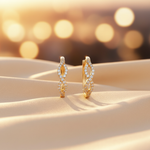 Load image into Gallery viewer, EHC57630. 14K Solid Gold Diamond Fancy Hoops