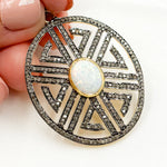 Load image into Gallery viewer, DP680. Diamond Sterling Silver Oval Fancy Pendant