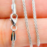 Load image into Gallery viewer, 035SP3TFWG. 14K White Solid Gold Wheat Chain