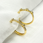 Load image into Gallery viewer, EHH56702. 14K Solid Gold Diamond Hoop Earrings