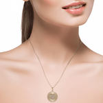 Load image into Gallery viewer, 14K Gold Diamond Heart Medallion Necklace
