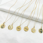 Load image into Gallery viewer, 14k Solid Gold Medallion Flower-Month Necklace. NFA71222