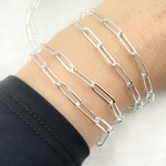 Load image into Gallery viewer, Sterling Silver Paperclip Flat Link Chains