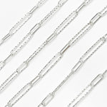 Load image into Gallery viewer, V3SS. Sterling Silver Hammered and Smooth Paperclip Chain