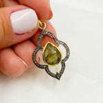 Load image into Gallery viewer, DP245. Diamond Sterling Silver Flower Pendant with Gemstone