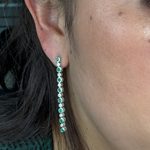Load image into Gallery viewer, EFG52175EM. 14k Solid Gold Diamond and Emerald Circles Dangle Earrings