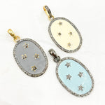 Load image into Gallery viewer, Silver Oval Enamel Pendant