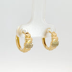 Load image into Gallery viewer, EHA57446. 14k Solid White Gold Diamond Fancy Hoop Earrings