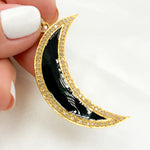 Load image into Gallery viewer, Silver Moon Enamel Pendants