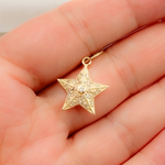 Load image into Gallery viewer, GDP608. 14k Solid Gold Diamond Star Charm