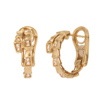 Load image into Gallery viewer, MER00050. 14k Solid Gold Diamond Hoop Earrings