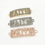 Load image into Gallery viewer, DC593. Diamond & Sterling Silver Rectangle Faith Connector