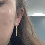 Load image into Gallery viewer, EFG52100. 14k Solid Gold Diamond Baguette Dangle Earrings