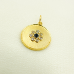 Load image into Gallery viewer, 14K Solid Gold Diamond Charm with Flower in the Center. GDP253