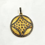 Load image into Gallery viewer, DP284. Diamond Sterling Silver Round Pendant