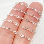 Load image into Gallery viewer, Silver Diamond Cut Paperclip Link Chain