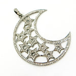 Load image into Gallery viewer, DP134. Diamond Sterling Silver Moon and Star Pendant