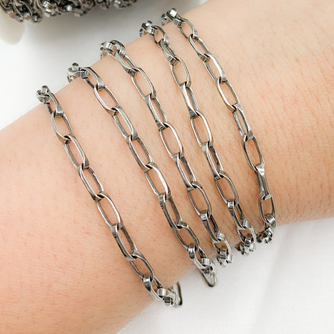 Y53OX. Oxidized 925 Sterling Silver Box Chain