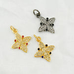 Load image into Gallery viewer, DC218. Diamond Sterling Silver Flower Pendant with Gemstone