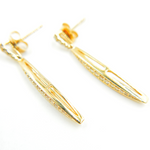 Load image into Gallery viewer, EFE51758. 14K Solid Gold and Diamonds Dangle Earrings