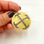Load image into Gallery viewer, DP025. Diamond Sterling Silver Round Cross Pendant