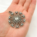 Load image into Gallery viewer, DP281. Diamond & Sterling Silver Fancy Shape Pendant with Polki Diamond and Gemstone