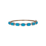 Load image into Gallery viewer, CB97360TQ8X6. 18K Solid Gold Diamond & Turquoise Bangle