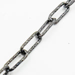 Load image into Gallery viewer, Shop Now Sterling Silver Black Rhodium Diamond Cut Paperclip Chain