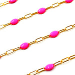 Load image into Gallery viewer, Shop 14k Gold Filled Pink Color Enamel Satellite Cable Chain