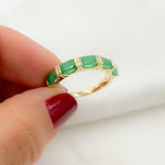 Load image into Gallery viewer, 14K Solid Yellow Gold Emerald Baguette Ring