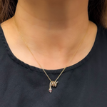 Load image into Gallery viewer, 14k Solid Gold Diamond and Ruby Snake Necklace