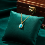 Load image into Gallery viewer, CMZ00366TQ8X6. 14K Solid Gold Rectangular-Shaped Turquoise Charm