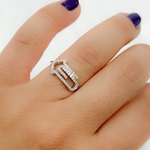 Load image into Gallery viewer, 14K Solid White Gold Arrow Ring.