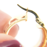 Load image into Gallery viewer, GER88. 14K Solid Gold Hammered Hoop Earrings