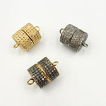 Load image into Gallery viewer, Diamond Sterling Silver Magnetic Barrel Clasp