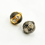 Load image into Gallery viewer, DC843. Diamond & Sterling Silver Round Bead