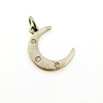 Load image into Gallery viewer, Diamond Sterling Silver Moon Pendant