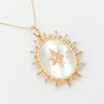 Load image into Gallery viewer, Buy 14K Gold Star Oval Pendant