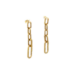 Load image into Gallery viewer, EFE51958. 14k Solid Gold Diamond Paperclip Dangle Earrings